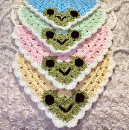 Frog Peeper Crochet Bandana